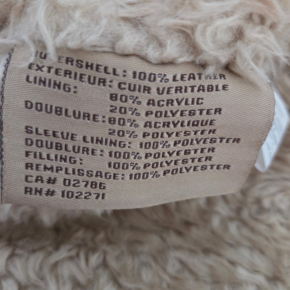 Columbia Sportswear‎ Company Brown Suede Sherpa Lined Trucker Jacket womens sz L - Picture 7 of 8